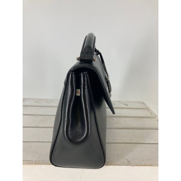 MICHAEL KORS, MEDIUM SIZE BLACK SAFFIANO LEATHER HANDBAG - Picture 2 of 11